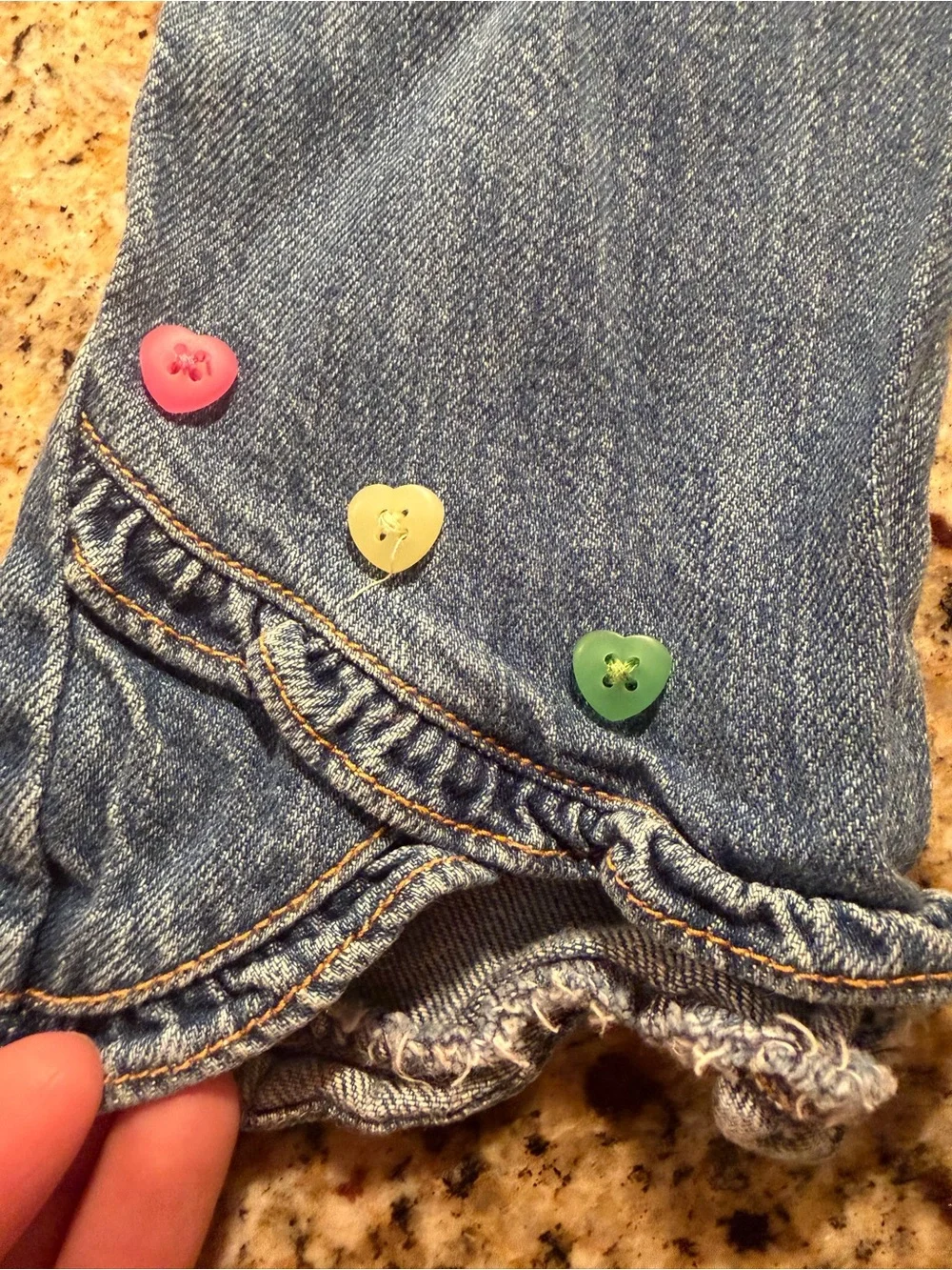 Vintage 2005 Gymboree Girls Heart Embroidered Flare Jeans - Size 2T / 2 Years
